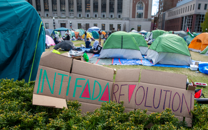 Columbia protesters claim right to set up tent city...and also keep out journalists 