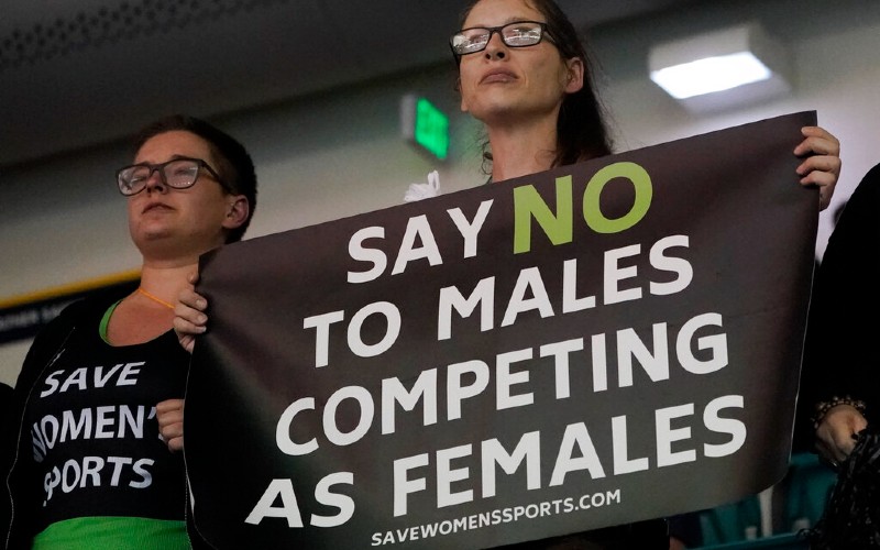 Protesting female athletes 'step out' after court strikes down law that protects them